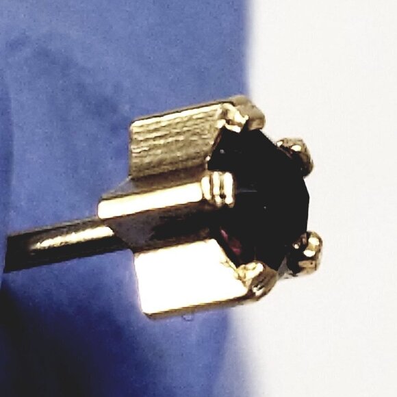 Swarovski Crystal Element - Gold Overlay Purple Stone "Tiny" Stud Earrings - Picture 9 of 11